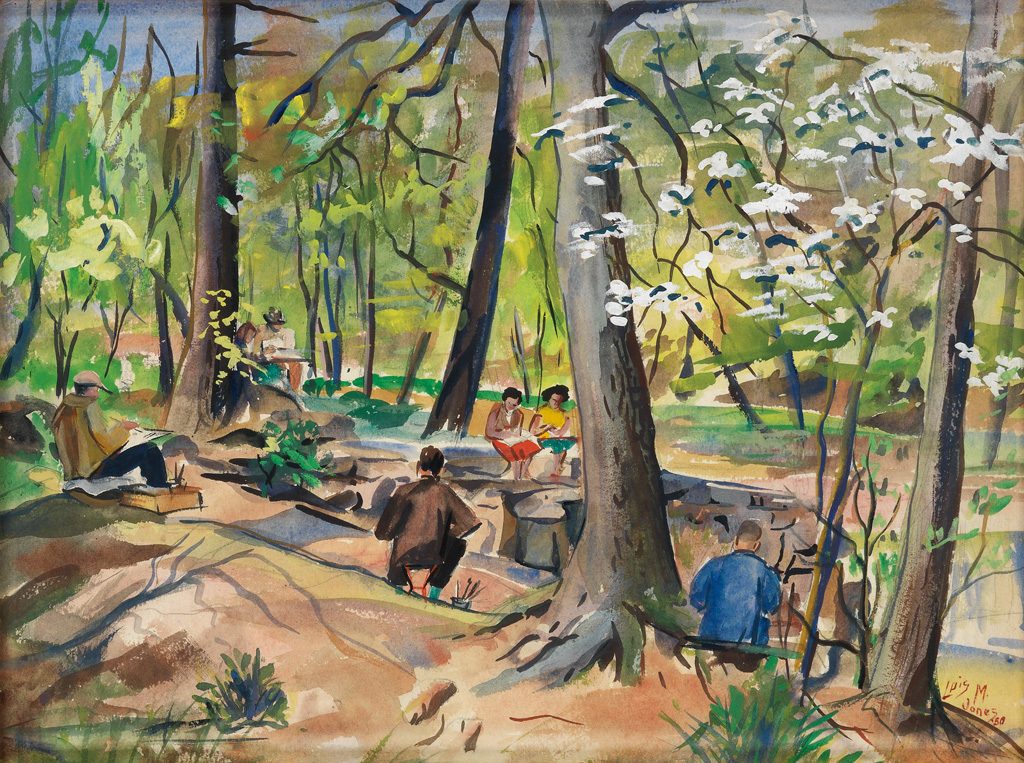 Lois Mailou Jones, Rock Creek Park, 1950, 46x61 cm, waterverf op papier.